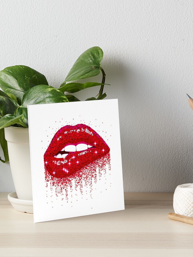 Neon Lips Poster Red Lip Pop Culture Dripping Print Home Decor