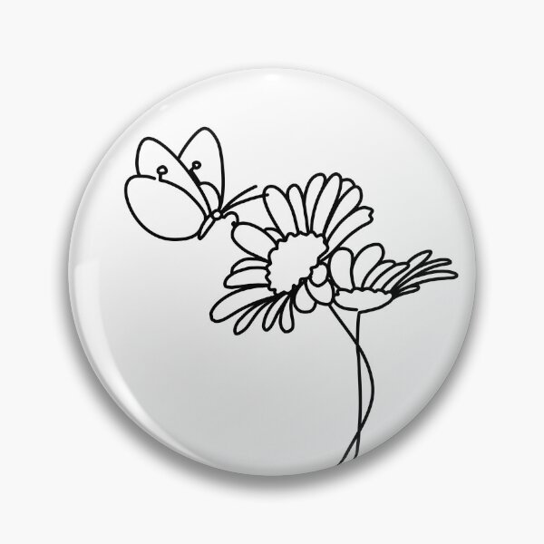 Aperçu de l'œuvre Papillon et fleur créée et vendue par KP-Pattern.