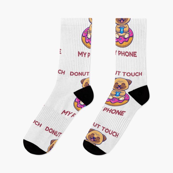 Item preview, Donot Touch My Phone - dog with coffee and donut designed and sold by bsrishika.