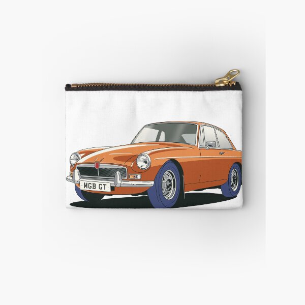 Aperçu de l'œuvre MGB GT en orange fougère créée et vendue par Webazoot Industries - Car Art.
