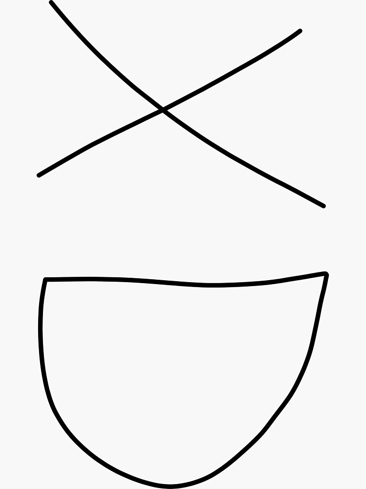 "Big drawn xD smile face laughing mouth crossed eyes" Sticker for Sale