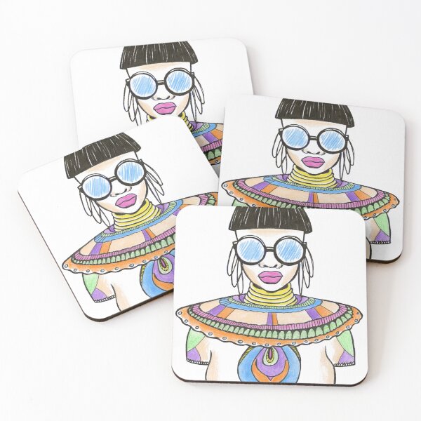 Artikelvorschau, Afrikanische Frau blau Sonnenbrille Schmuck einzigartiges Design entworfen und verkauft von HighArtDesigns.
