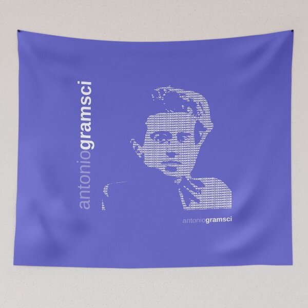 Item preview, Antonio Gramsci typographic poster (purple) designed and sold by CMYKStudio.