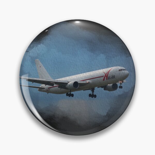 Item preview, watercolor Boeing 767 black background designed and sold by FDbubble1986.