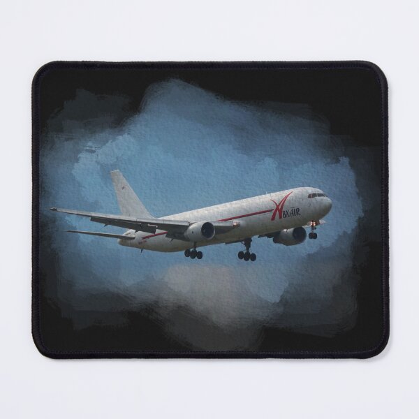 Item preview, watercolor Boeing 767 black background designed and sold by FDbubble1986.