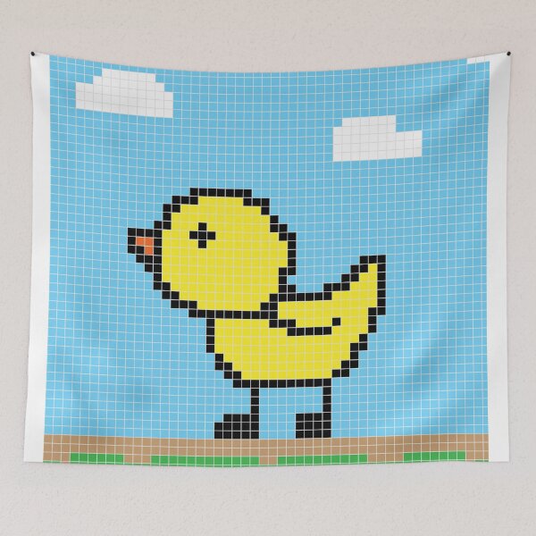 Item preview, Pixel Duck Walking In The Garden,The Sky Is Cloudy And Beautiful,Green Garden designed and sold by stamppiyathat.