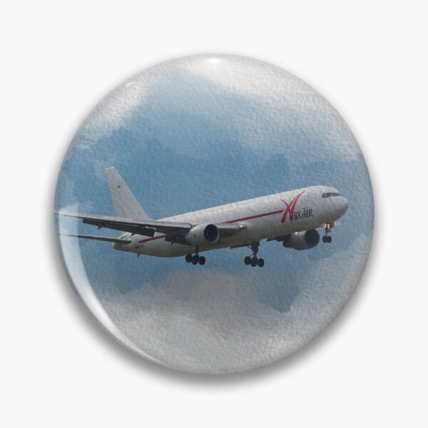 Item preview, watercolor Boeing 767 black background designed and sold by FDbubble1986.