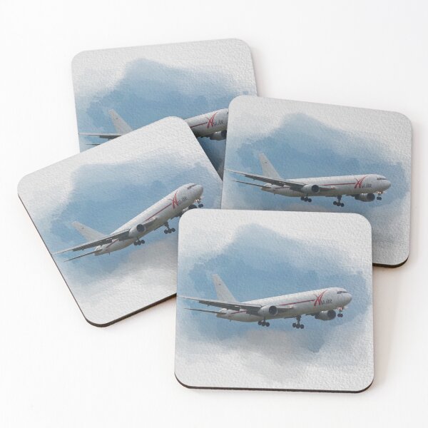 Item preview, watercolor Boeing 767 black background designed and sold by FDbubble1986.