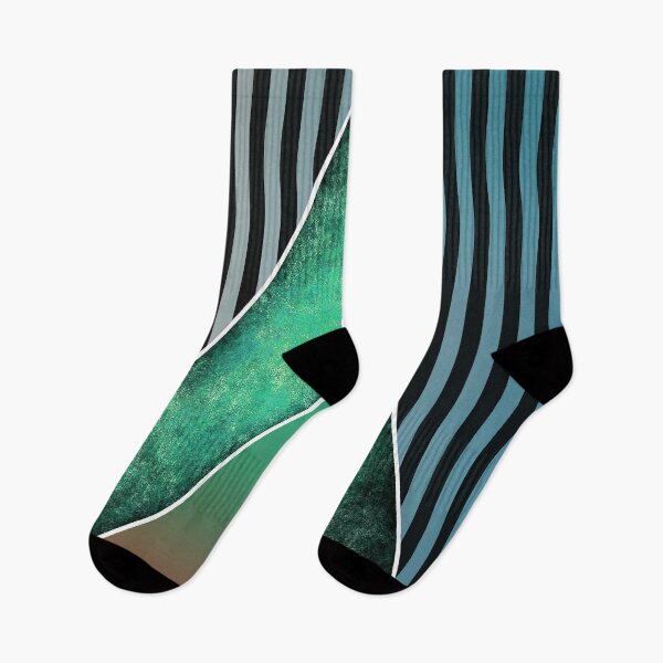Item preview, Green textured triangle on black stripes designed and sold by Petra Rosa.