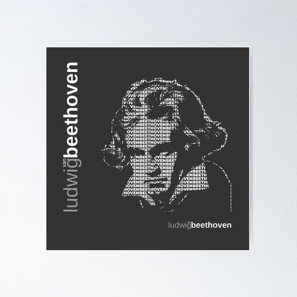 Item preview, Ludwig van Beethoven typographic poster designed and sold by CMYKStudio.