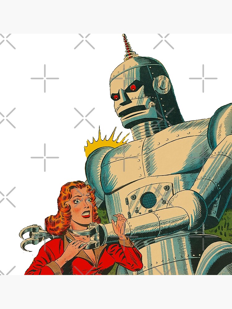 Vintage Retro Robot Carrying Damsel In Distress T-Shirt Vintage Retro Robot Carrying Damsel In Distress T-Shirt