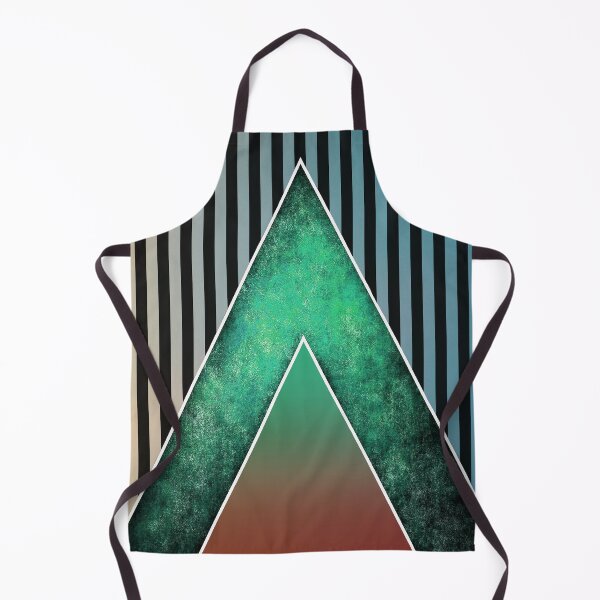 Item preview, Green textured triangle on black stripes designed and sold by Petra Rosa.