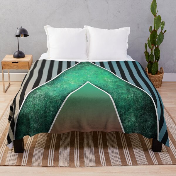 Item preview, Green textured triangle on black stripes designed and sold by Petra Rosa.