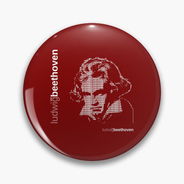 Item preview, Ludwig van Beethoven typographic poster (red) designed and sold by CMYKStudio.
