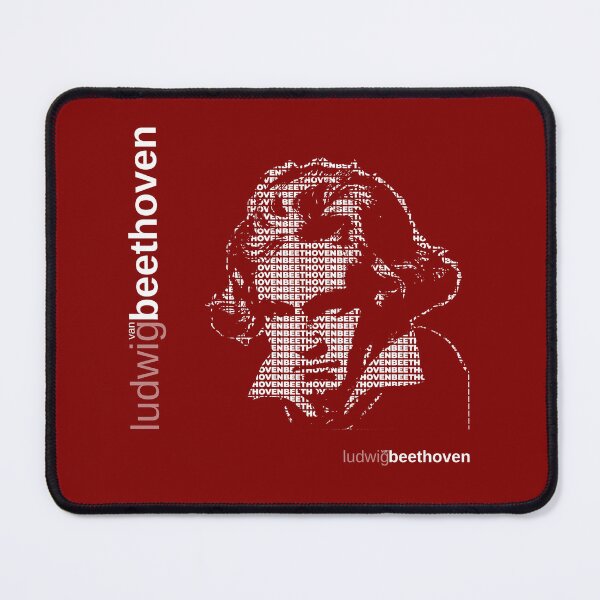 Item preview, Ludwig van Beethoven typographic poster (red) designed and sold by CMYKStudio.