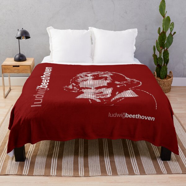 Item preview, Ludwig van Beethoven typographic poster (red) designed and sold by CMYKStudio.