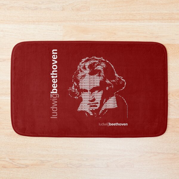 Item preview, Ludwig van Beethoven typographic poster (red) designed and sold by CMYKStudio.