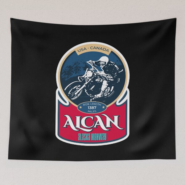 Item preview, Alaska Highway ALCAN - Biker T-Shirt + Sticker Design 2022 designed and sold by ROADTROOPER.
