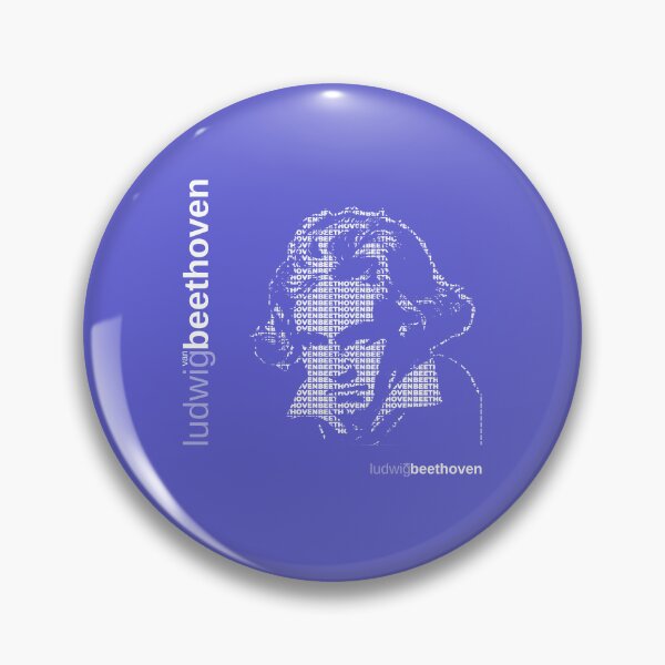 Item preview, Ludwig van Beethoven typographic poster (indigo) designed and sold by CMYKStudio.