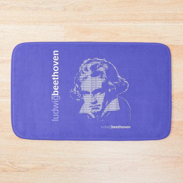 Item preview, Ludwig van Beethoven typographic poster (indigo) designed and sold by CMYKStudio.
