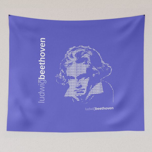 Item preview, Ludwig van Beethoven typographic poster (indigo) designed and sold by CMYKStudio.