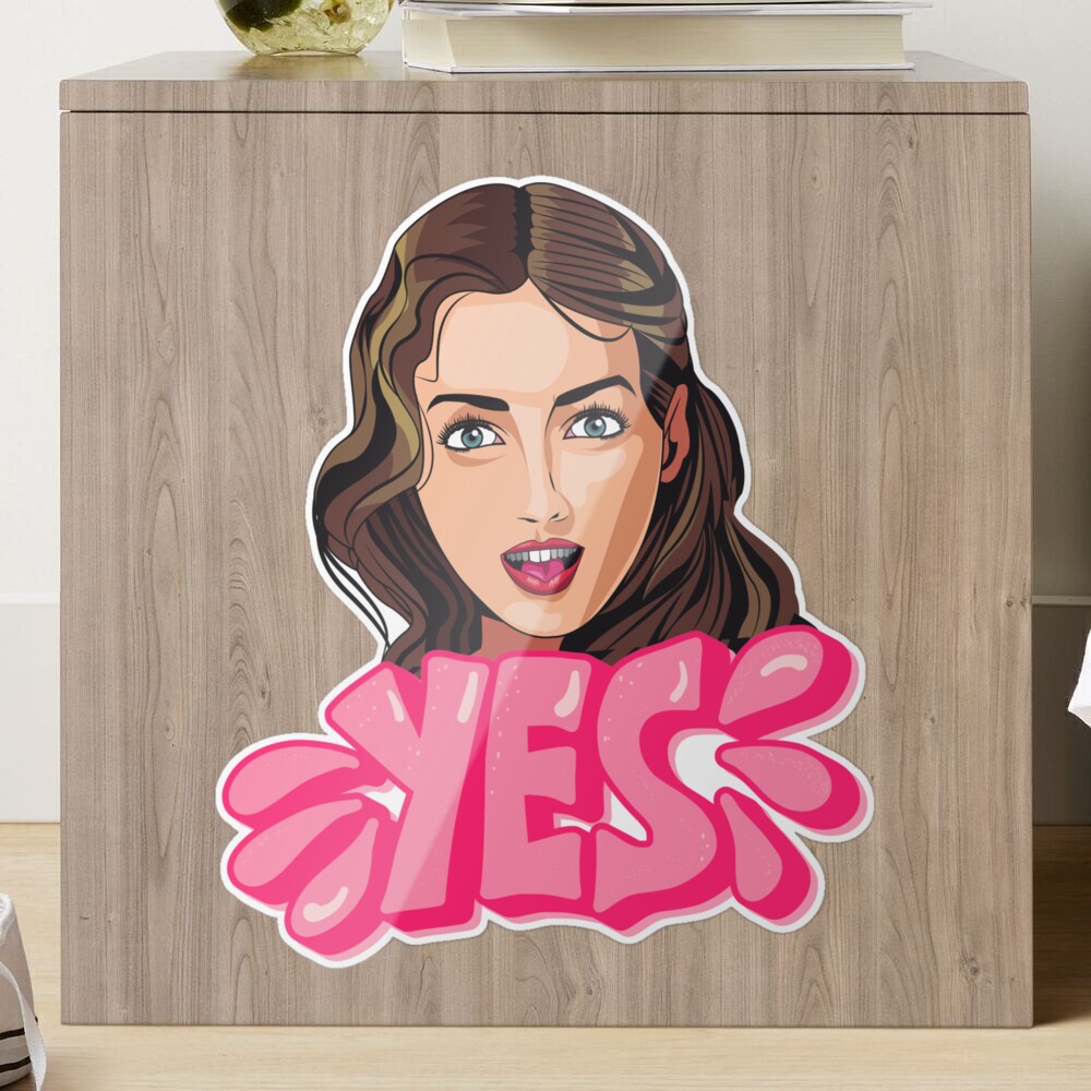 Sticker for Sale mit Ja - Sexy Mädchengesicht von DeLumine | Redbubble