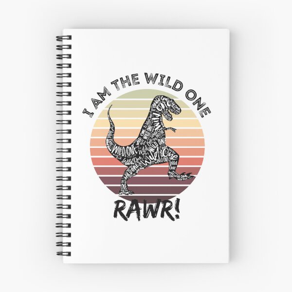 Item preview, I am the Wild One Retro Vintage Sunset T-Rex Dinosaur Silhouette Typography Art Black Font designed and sold by Cawaiico.