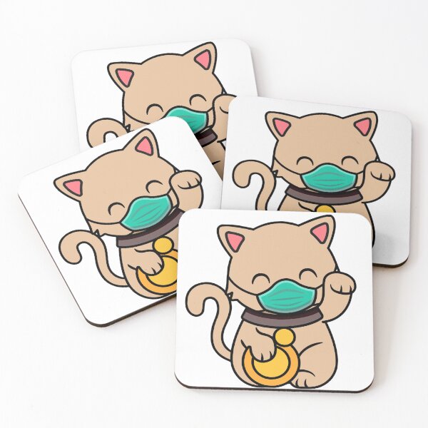 Item preview, cute lucky cat wearing mask designed and sold by senouz.