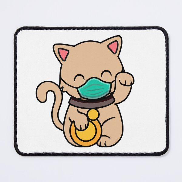 Item preview, cute lucky cat wearing mask designed and sold by senouz.