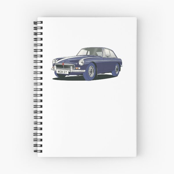 Aperçu de l'œuvre MGB GT en bleu nuit créée et vendue par Webazoot Industries - Car Art.
