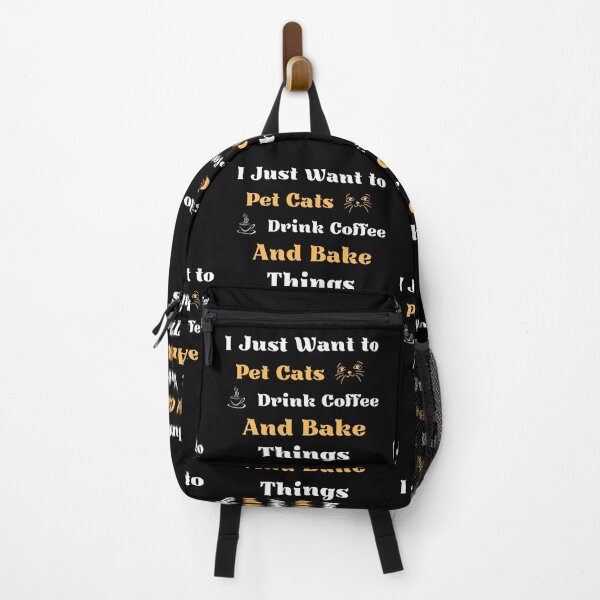 Item preview, Funny I Just Want to Pet Cats Drink Coffee and Bake Things . designed and sold by AMERZAGUE DESIGN.