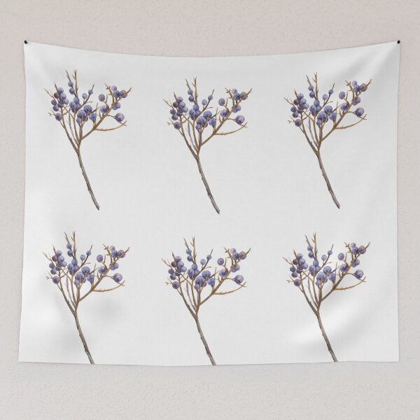 Item preview, Juniper Twig With Berries Watercolor designed and sold by ArtLab9.