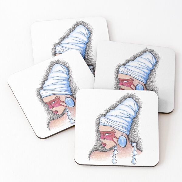 Artikelvorschau, Schöner afrikanischer Frauen-blauer Turban-einzigartige Kunst entworfen und verkauft von HighArtDesigns.