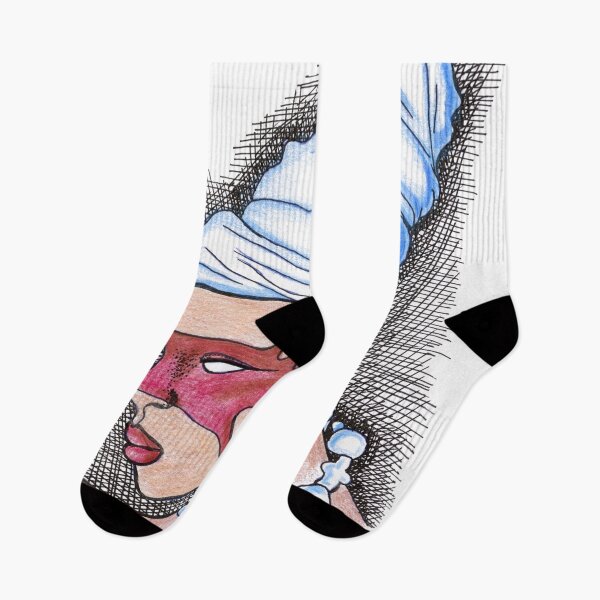Item preview, Hermosa Mujer Africana Con Turbante Azul Arte Único designed and sold by HighArtDesigns.