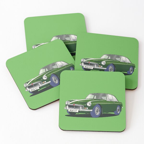 Aperçu de l'œuvre MGB GT en vert créée et vendue par Webazoot Industries - Car Art.