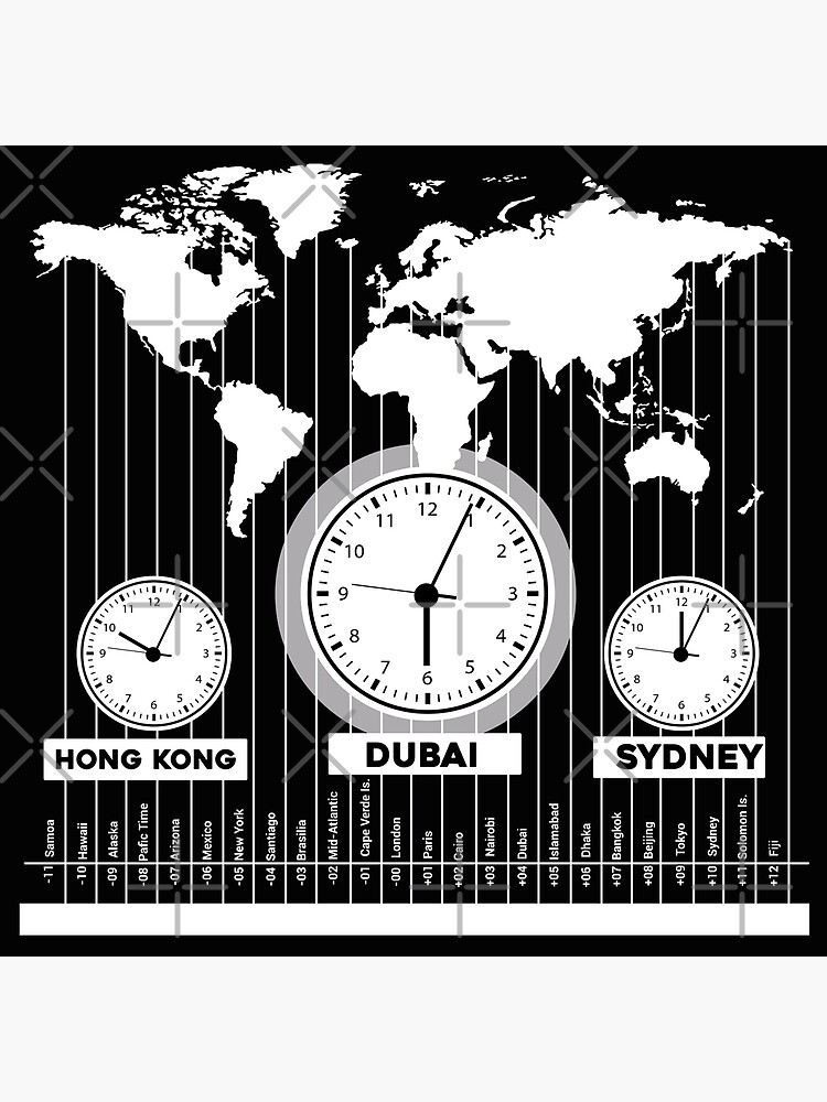"Time Zone Map Dubai" Poster for Sale by BREEZYLIGHT Redbubble