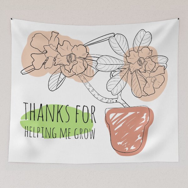 Item preview, Thanks for Helping Me Grow - Boho Style Inspirational Plant Quote designed and sold by Naturalist Prints.
