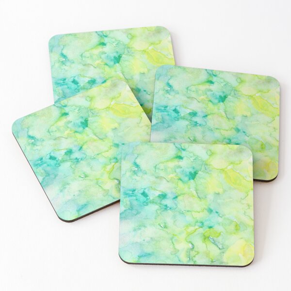 Item preview, Flowers abstract in yellow, green and blue in watercolor technique. excerpt high designed and sold by goldufeenstaub.