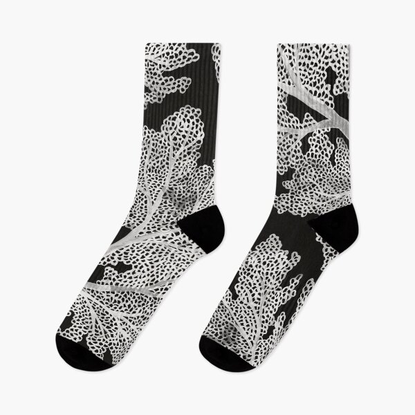 Item preview, Sea Fan Coral – White on Black designed and sold by Cat Coquillette.