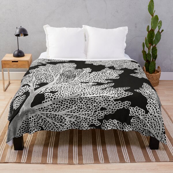 Item preview, Sea Fan Coral – White on Black designed and sold by Cat Coquillette.