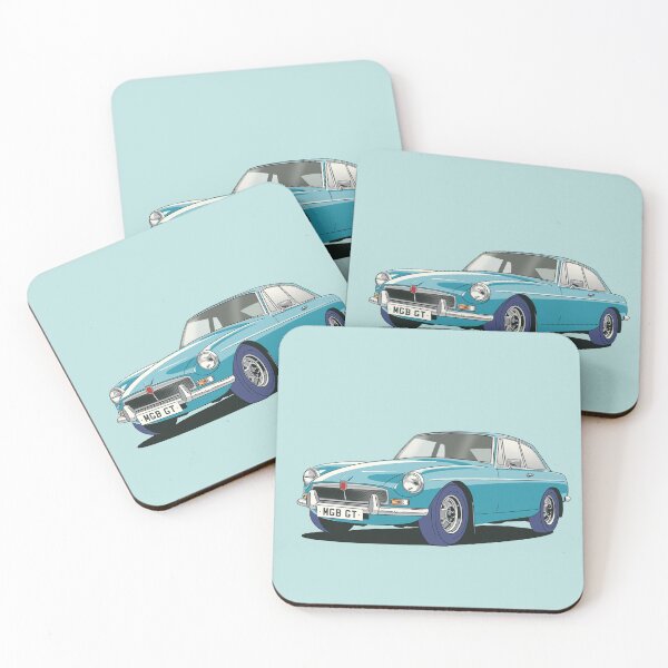 Aperçu de l'œuvre MGB GT en Bleu Riviera créée et vendue par Webazoot Industries - Car Art.