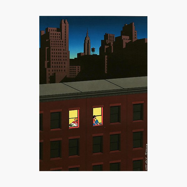 Midnight window guy Billout House Photographic Print