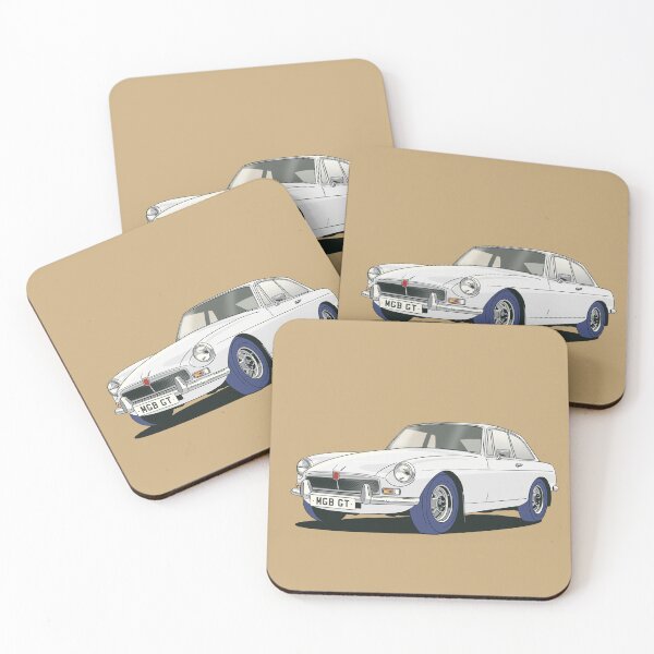 Aperçu de l'œuvre MGB GT en blanc créée et vendue par Webazoot Industries - Car Art.