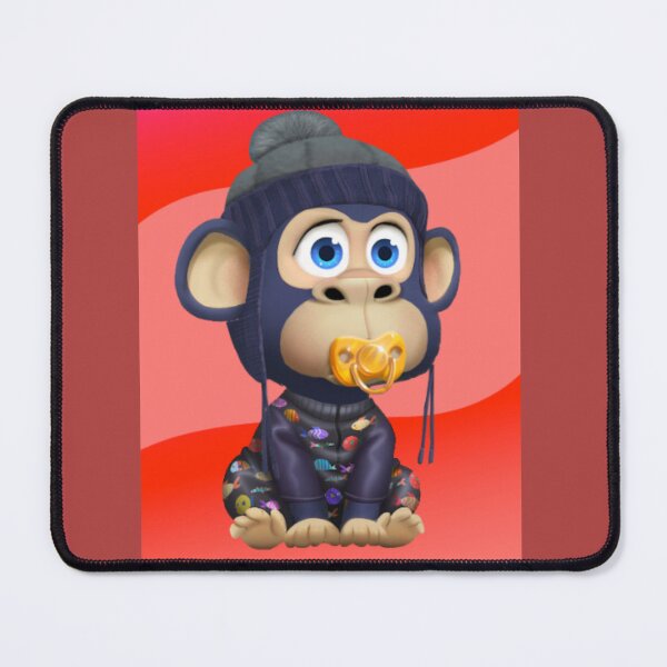 Item preview, Nft Cute Baby Monkey With Red Background  designed and sold by SolSel ⭐⭐⭐⭐⭐.