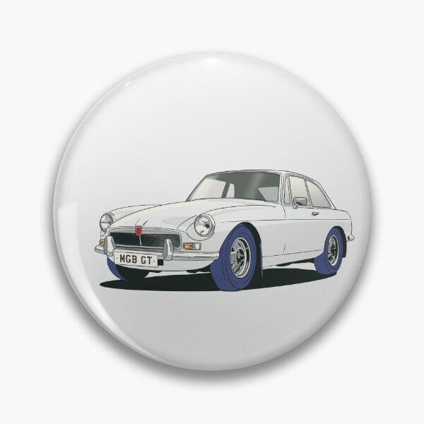 Artikelvorschau, MGB GT in Weiß entworfen und verkauft von Webazoot Industries - Car Art.