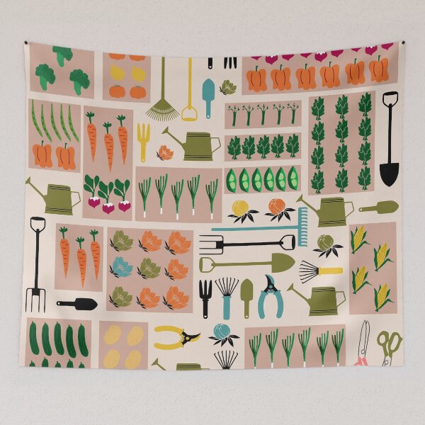 Item preview, Cute Garden Plot with vegetables, flowers and garden tools designed and sold by kapotka.