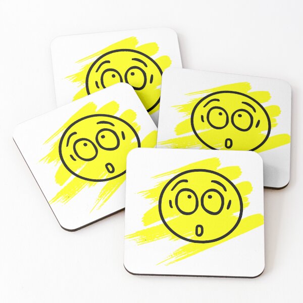 Item preview, Smiley Face Yellow Surprised Face With Paint Effect Brush Strokes designed and sold by Moonrock Design.