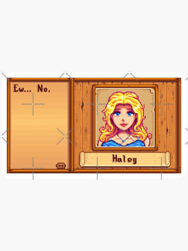 Aperçu 3 sur 3. Sticker avec l'œuvre Haley de Stardew Valley Textbox créée et vendue par baharkocaman.