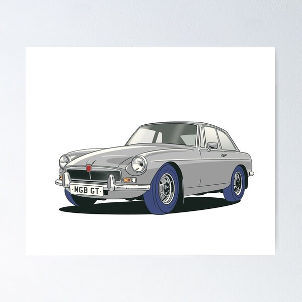 Item preview, MGB GT en gris designed and sold by Webazoot Industries - Car Art.