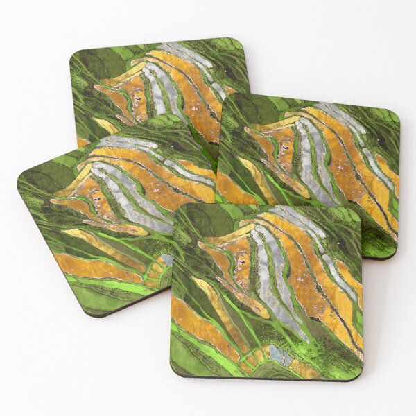 Item preview, Abstract painting, lines, stripes, dots, spots, gold, silver, green designed and sold by Svitac.